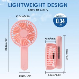Unbranded Portable Handheld Rechargeable Fan 2000mAh 180° Foldable 3 Wind Speed