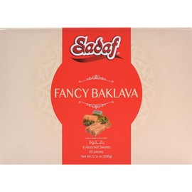 Sadaf Fancy Baklava - Sweet Baklava Pastry - Tasty Snack - Middle Eastern Delight - Pantry Gift Box - Kosher - 6 Assorted Sweets | 50 pieces