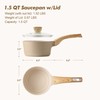 Ceramic Nonstick Sauce Pan with Lid, 1.5 Quart Small Saucepan,