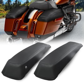 PIT66 2pcs Black SaddleBag Lids Covers Leather Compatible with 2014-2023 Harley Davidson Touring (Electra Glide FLHT, Road Glide FLTR, Road King FLHR, Street Glide FLHX)