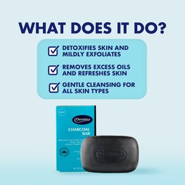 Dermisa Charcoal Bar | Natural Gentle Cleansing Bar | Contains Activated Charcoal, Coconut Oil, Shea Butter, Vitamin C & Licorice | NO PARABENS | 3 OZ (2-Pack)