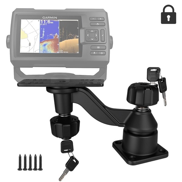 VINmounts Anti Theft Aluminium Fish Finder & Chartplotter Mount, Reinforced