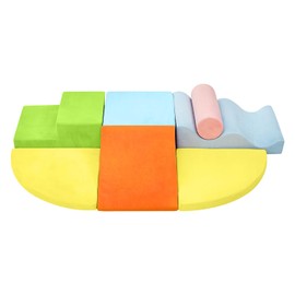 QUCHI Climbing Toys for Toddlers Indoor, 7-Piece Soft Foam Climbing Blocks Set for Toddlers, Toddler Playtime Corner Climber Indoor Foam Play Gym for Climbing and Crawling