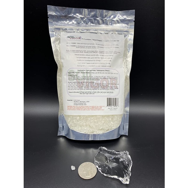1LB Water absorbing crystals, polymer, soil moist Medium Size