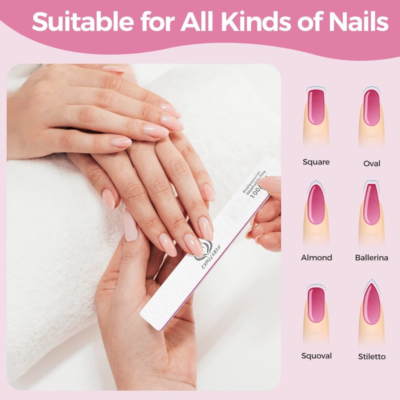 Pack of 18 Nail Files 100/180, Double-Sided Disposable Nail Files