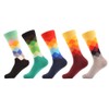 Qhome Men's Argyle Colorful Crew Combed Cotton Autumn Winter Socks