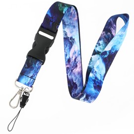 Neck Strap for Women, Black Marble Lanyard with Swivel Lobster Clasp, Neck Strap with Detachable Buckle, Lanyard for Keys, Phone, ID Holder, Lanyard for Women, Starry Sky-04