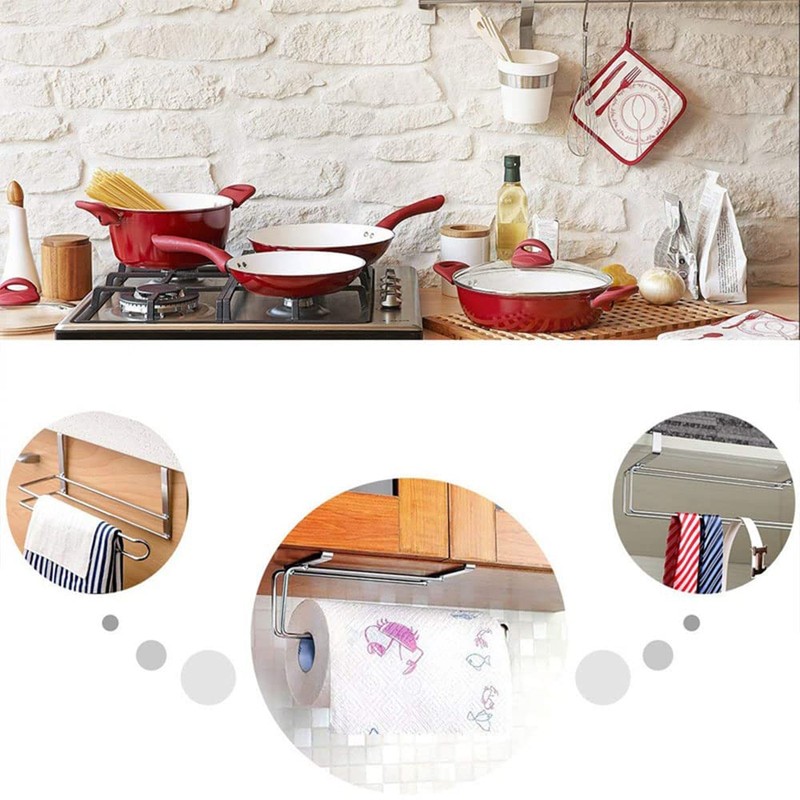 Paper Towel Holder for Cupboard Door Kitchen Roll Under Cabinet