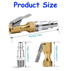 Heavy Duty 1/4" NPT Tire Air Chuck with Clip Adapter - Ideal for Tire Inflator, Pressure Gauge, and Compressor Accessories, Lock - on Design