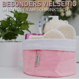 myHodo Storage Basket Pink (20 cm), 100% Cotton, Girls Nursery Baskets, Toy Storage of Nappies on the Changing Table, Changing Table Organiser, Empty Gift Basket, Baby Basket Small