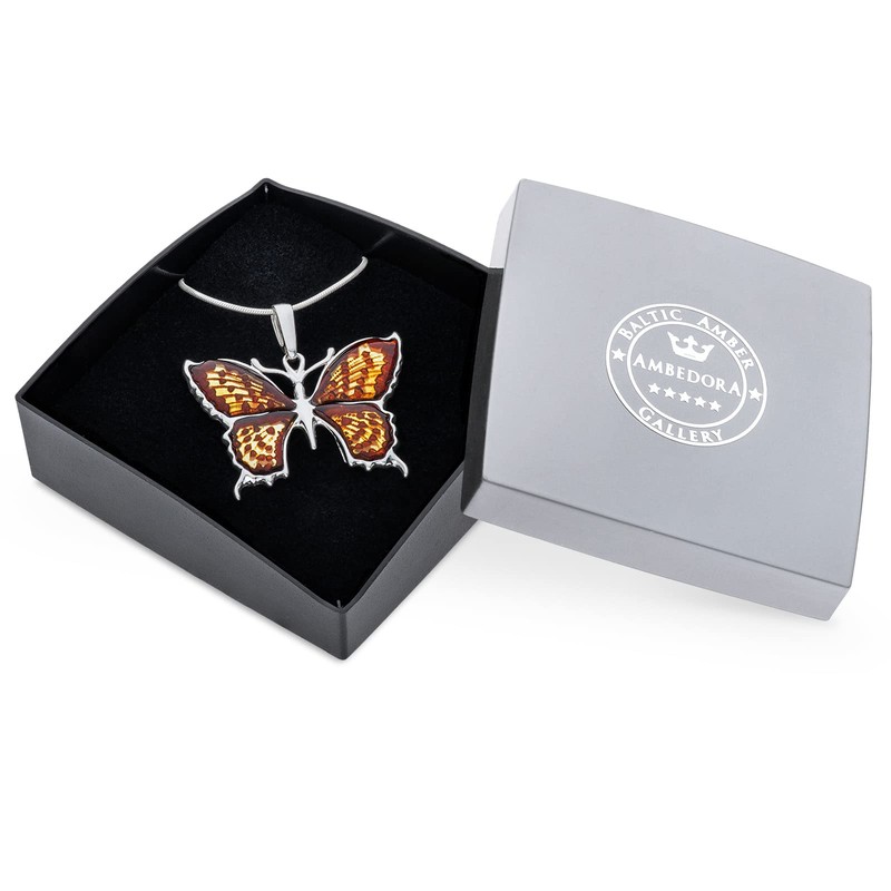 AMBEDORA Women's Butterfly Necklace The Queen of Small Mother of