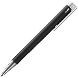 LAMY logo M+ 204 Ballpoint Pen, Made of Unbreakable Plastic, in Matte Black, with Chrome-Plated Tip and Pusher, Includes LAMY M 16 Large Refill, Line Width M, Black