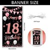 18th Birthday Banner,BTZO 18th Birthday Decorations Fabric Backdrop,Rose Gold Black