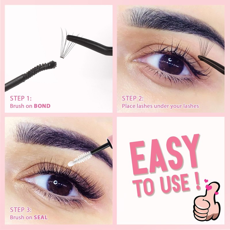 Parriparri Individual Lashes 200 Pcs Cluster Lashes Natural 10D DIY