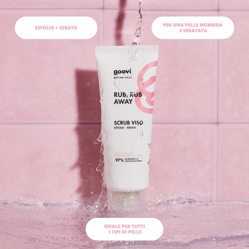 Goovi, Rub Rub Away Scrub Viso Delicato, Esfoliante e Idratante