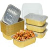 40 Pack 1.5 LB 7.2"×5"×1.8" Aluminum Pans with Lids Heavy