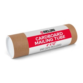 Paclord 4" x 12" Reinforced Kraft Paper Mailing Tube (Pack of 1) with 2 Caps