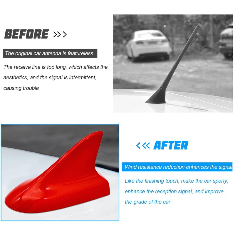 HZEL Car Shark Fin Antenna, Top Mounted Vehicle Dummy Roof