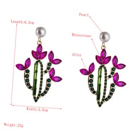 Ipetboom Cactus Design Earrings Stylish Eardrop Fashionable Casual Jewelry for Women and Girls Party Ear Decor Pair