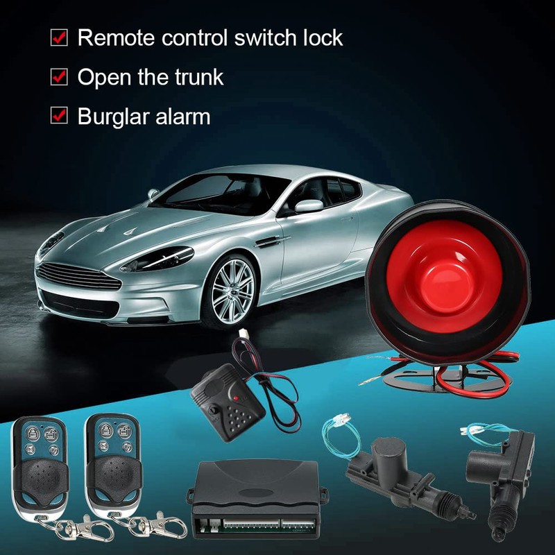 Shkalacar NEW Car Alarm System with 2 Door Remote Central