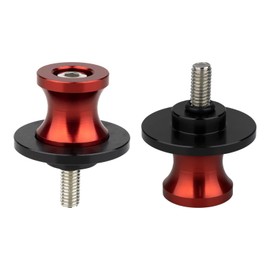 Motorcycle Swingarm Spool Sliders M6/M8 – CNC Aluminum Paddock Stand Screws for Suzuki GSX-R600, GSX-R750, GSX-R1000, GSX-S750, GSX-S1000, GSR750, GSX1300R (1 Pair) (Red, M6)