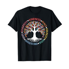 World Peace Supporter Retro Women Men Apparel Kindness Peace Equality Love Inclusion Hope Diversity Retro T-Shirt