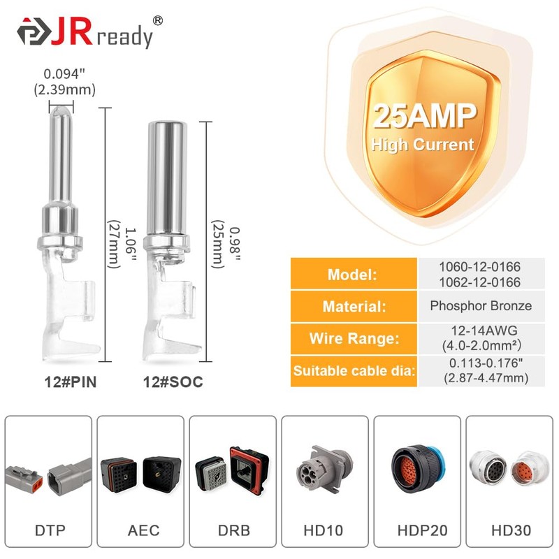JRready ST6251 Deutsch DTP Connector Kit Size 12 Waterproof 25