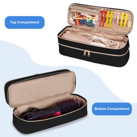 Fasrom Double Layer Travel Case Compatible with REVLON One Step Blow Hair Dryer Brush Volumizer Original 1.0, Plus 2.0 and Styler, Black (Bag Only, Patent Design)