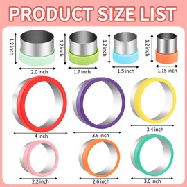 laxizar 10 Pcs Round Cookie Cutters Set Stainless Steel Biscuit Cutter