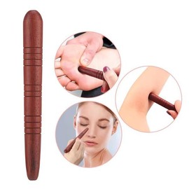 나무 지압봉 다이얼 스틱 마사지 경락펜 발바닥 도구 Wooden Acupressure Stick Dial Massage Stick Reflexology Pen Foot Roller Tool [Brown]