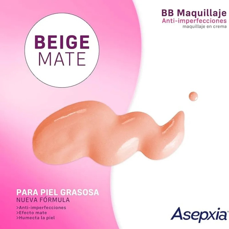 Asepxia Maquillaje Polvo Compacto Tono Beige Mate 10g Fps 15
