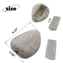 LONG TAO 4.13"X3.35"X2.17" Fake Rock Key Hider Secret Safe Box Outside Garden Key Hider Outdoor Decoration Safe Fake Stone Rock Yard House Accessories Holder for Outdoor Garden Yard Geocaching