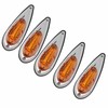 12V 24V 5 Pcs Amber Cab Roof Marker Lights Waterproof