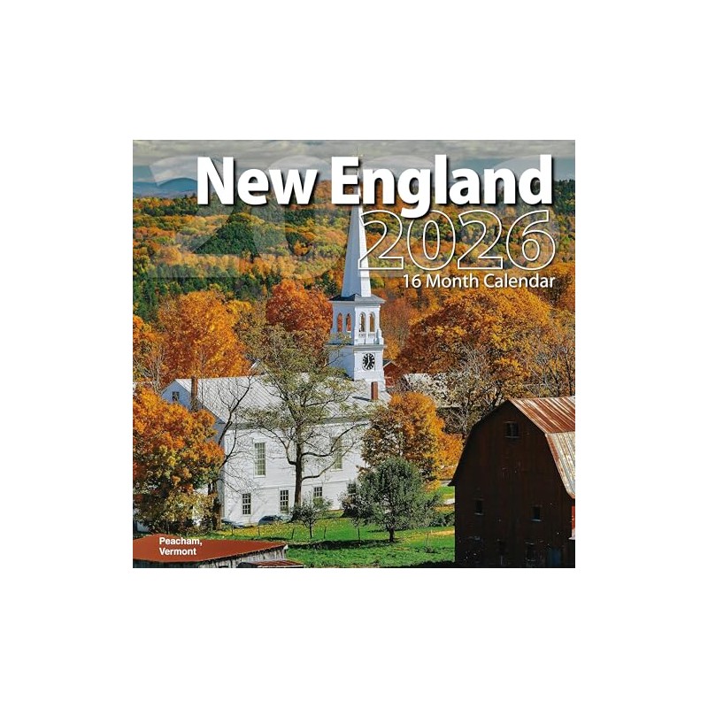 2026 New England Full Size Wall Calendar for Planning, Scheduling,