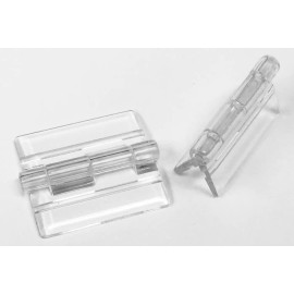 Plastic-Craft Products Small Clear Acrylic Plastic Hinge 1-1/2" X 1-3/8" - Pack of 6