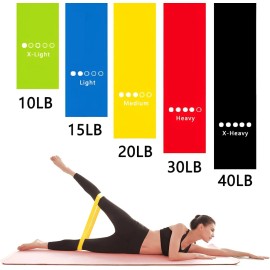 Resistance Bands 5 Bandas elasticas de resistencia para hacer ejercicios con ligas de ejercicio