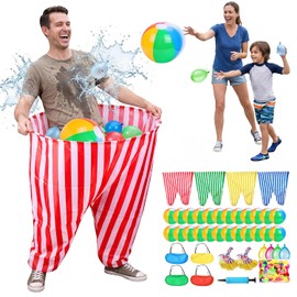 145 PCS Granny Pants Yard Game 4 Pack with 24 Balls, Outdoor Field Day Giant Pants Games for Adults Kids, Outside Carnival Backyard Lawn Brithday Party Family Reunion Big Pants Ball Tossing Games