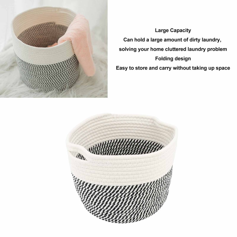 Foldable Laundry Basket Multipurpose Large Capacity Cotton Linen Woven Collapsible