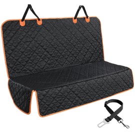 KYG Car Seat Cover, Dog Car Seat Cover for Back Seat with 1 Dog Seat Belt, Scratch-Resistant & Waterproof Dog Blanket, Car Rear Seat for Most Cars, Trucks, SUVs, 132 x 58 x 46 cm