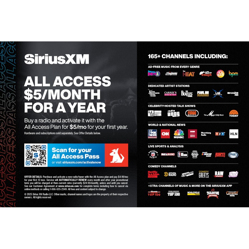 SiriusXM SXEZR1V1 Onyx EZR Satellite Radio with Vehicle Kit -