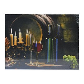 Northlight Seasonal LED Lighted Wine Country Candle Scene Canvas Wall Print