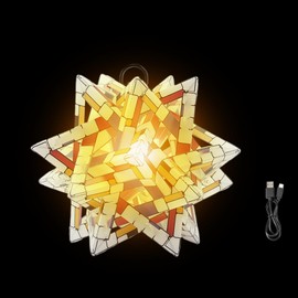 Star Camping Lamp - Waterproof Camping Lamp Polar Star Tent Lights,PP Board Lampshade, Ambient Lighting Ornament for Tent Hiking Travel Garden Decor