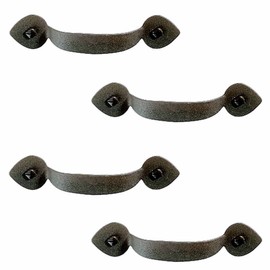 Drawer Cabinet Hardware Pull Handles Cast Iron Heart Design 3 1/2" Boring (4 Pack)