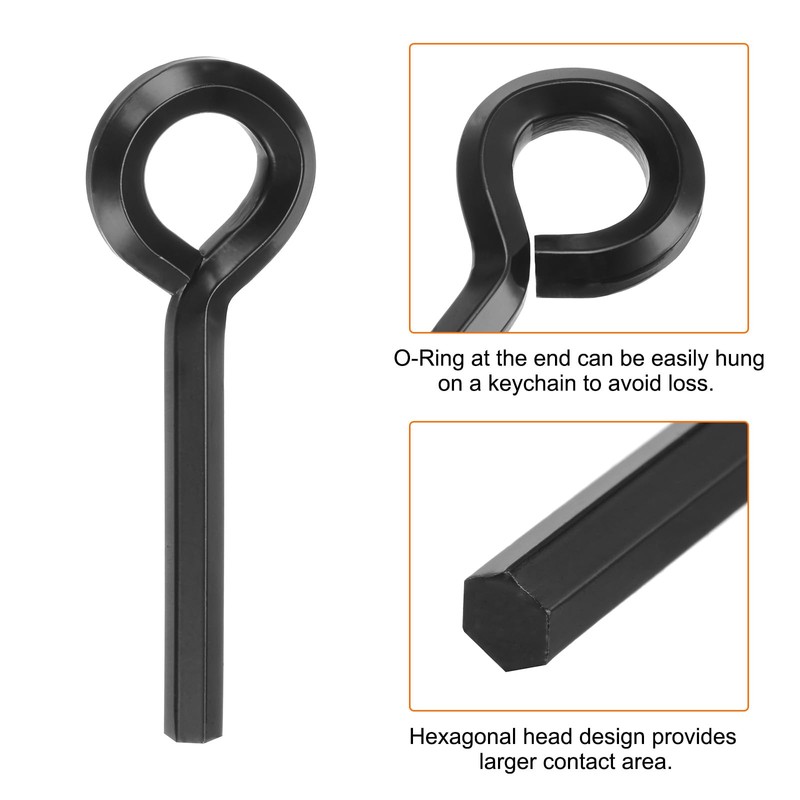 HARFINGTON 10pcs Dogging Hex Key Wrench 7/32" SAE Metal Dog