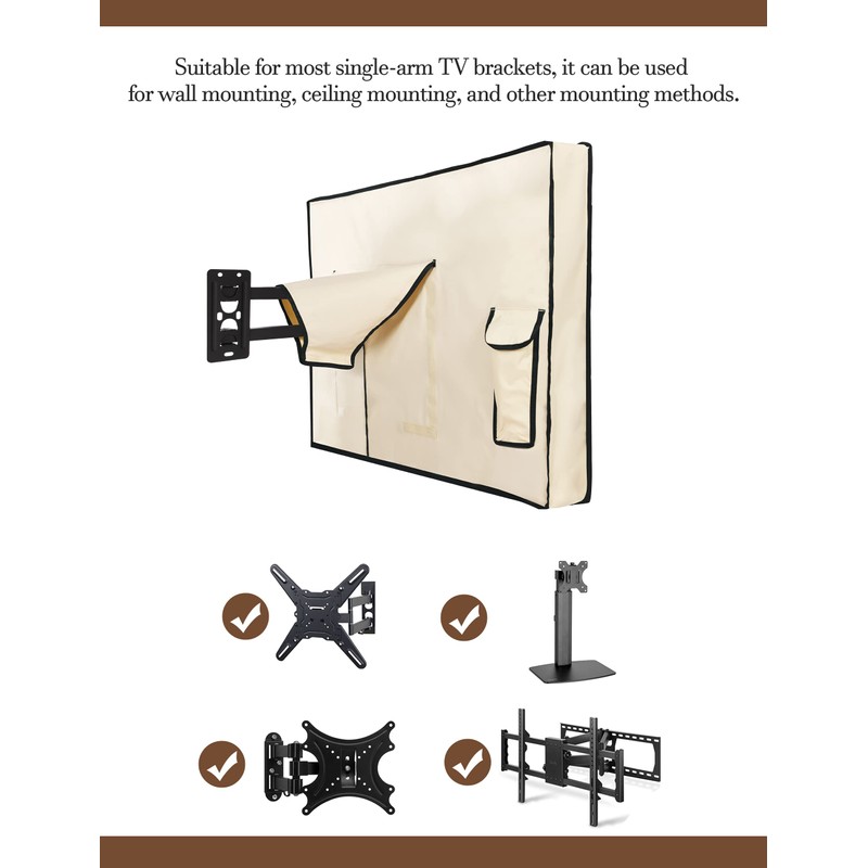 iBirdie Outdoor Waterproof and Weatherproof TV Cover with Zipper for