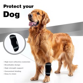 Unbranded Dog Knee Brace for Rear Leg Torn ACL, Canine Rear Hock Joint Support - L