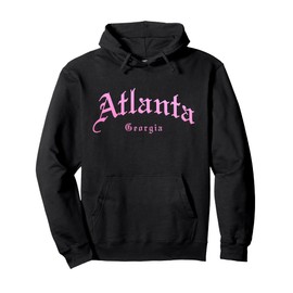 Atlanta Georgia ATL Pride Vintage Old School English Font Pullover Hoodie
