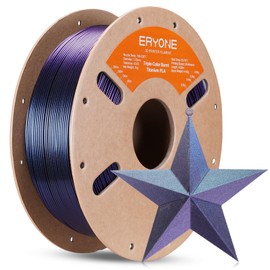 ERYONE Burnt Titanium Tri Color PLA Filament 3D Printer 1.75mm +/-0.03mm, 1kg(2.2LBS)/Spool, Green & Rose & Purple Blue