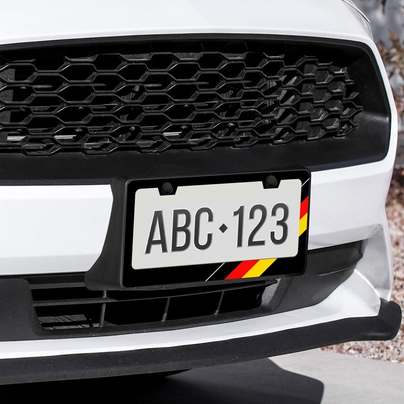 German Flag License Plate Frames Personalise Metal Funny Design Compatible