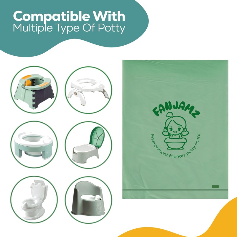 [80 Count] Potty Bags for Portable Toilet - OK Compost